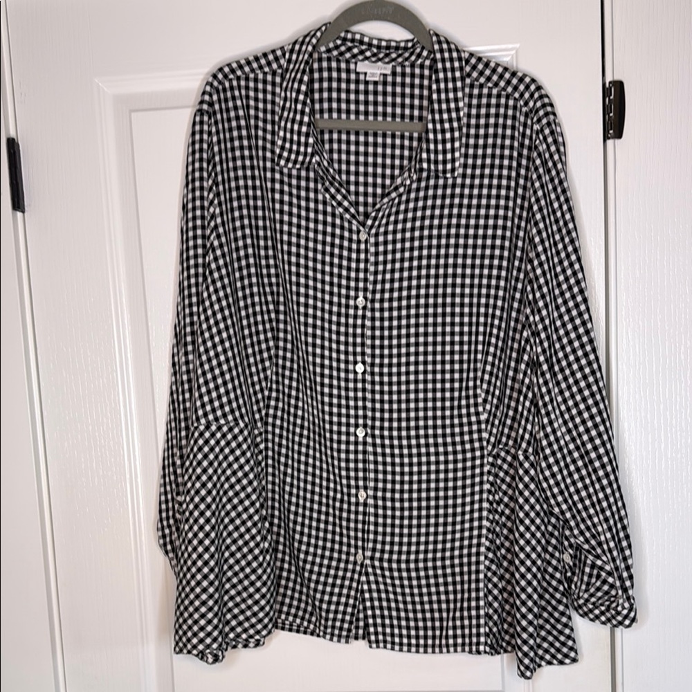 Black and White Checkered Women's Top